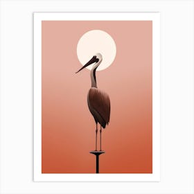 Minimalist Brown Pelican 3 Illustration Art Print
