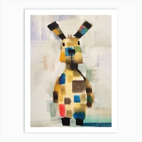 Rabbit Kids Patchwork Painting Art Print