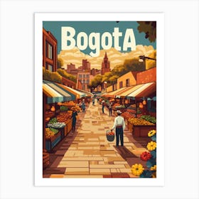 Aihrgdesign A 1970s Inspired Travel Poster For Bogota Art Print