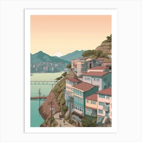 Busan South Korea Travel Illustration 2 Art Print