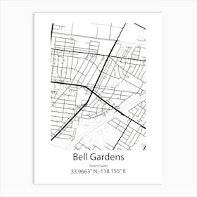 Bell,United States Minimalist Map 1 Poster