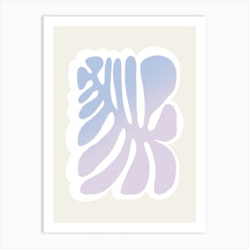 Bold Gradient Floral Lila Blue Art Print