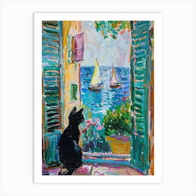 Cat By The Window 2 Art Print