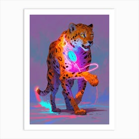 Neon Cheetah Art Print