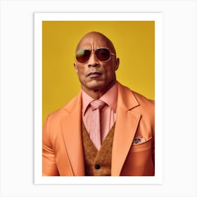 Dwayne Johnson Fashion Art Art Print