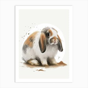 American Fuzzy Rabbit Nursery Illustration 2 Art Print