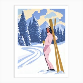 Le Grand Bornand, France Glamour Ski Skiing Poster Art Print