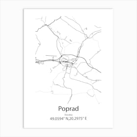 Poprad,Slovakia Minimalist Map Art Print