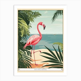 Greater Flamingo East Africa Kenya Tropical Illustration 1 Poster Art Print