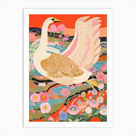 Maximalist Bird Painting Swan 5 Art Print