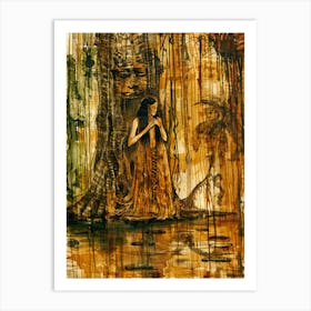 Woman And A Tree Art Print