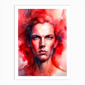 Portrait red color Art Print