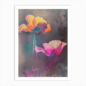Iridescent Flower Poppy 1 Art Print