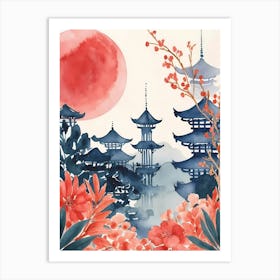 Asian Watercolor Painting 5 Art Print