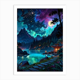 Night Sky In The Mountains Art Print