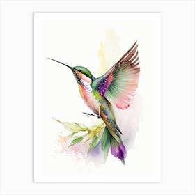 Broad Tailed Hummingbird Cute Neon Art Print