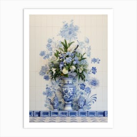 Blue And White Vase Art Print