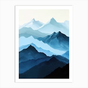 Mountains In The Sky, Minimalism Art Print