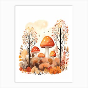 Cute Autumn Fall Scene 53 Art Print