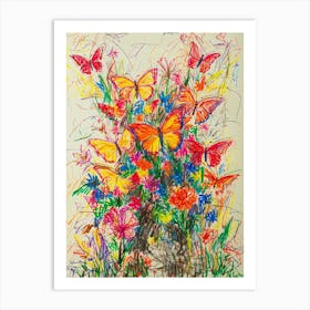 Bouquet Of Butterflies Art Print
