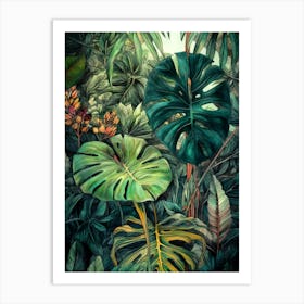 Monstera nature botanical art Art Print