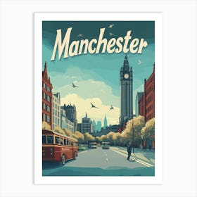 Aihrgdesign A Mid Century Modern Travel Poster For Manchester 2 Art Print