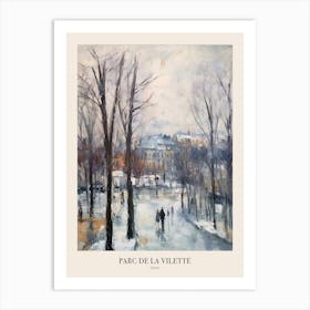 Winter City Park Poster Parc De La Vilette Paris 4 Art Print