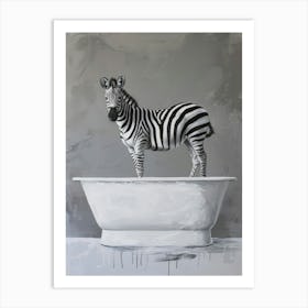 Zebra In Bathtub Art Print