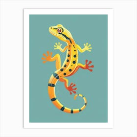 Day Gecko Abstract Modern Illustration 3 Art Print