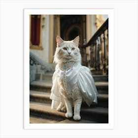Cat In A Wedding Dress Art Print