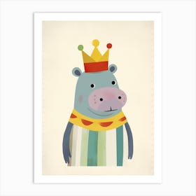 Little Hippo 3 Wearing A Crown Art Print