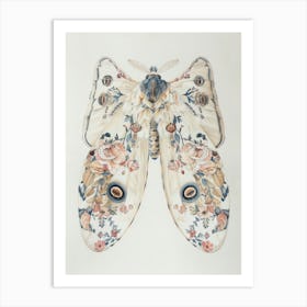 Textile Butterflies William Morris Style 9 Art Print