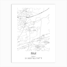 Mol,Belgium Minimalist Map Art Print