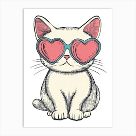 Valentine'S Day Cat.Generated AI. Wall Art Print Art Print