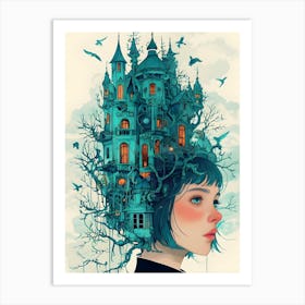 Preety girl face with responsibility Art Print