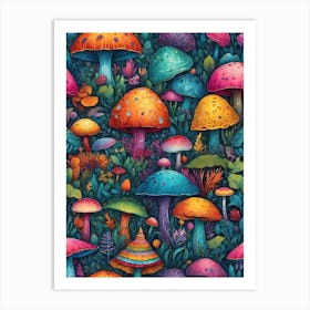 Mushroom Forest 4 Art Print