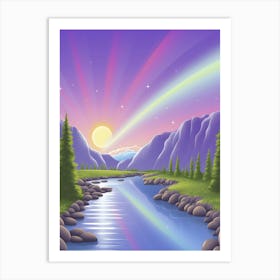 Rainbow Over The River Art Print