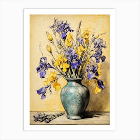 Iris In A Vase 1 Art Print