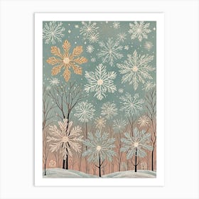 Snowflakes In The Trees Art Print