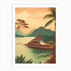 Pulau Kapas Malaysia Vintage Sketch Tropical Destination Art Print
