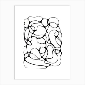 Abstract Handmade Black Lines Art Print