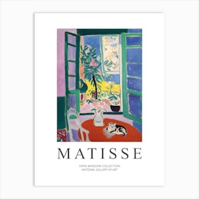 Henri Matisse  Style The Inspired Open Window Collection With Cat Art Print