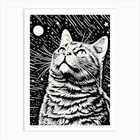 Celestial Purrfection, Psychedelic Cats series Art Print