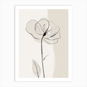 Flower Line Art Abstract 6 Art Print