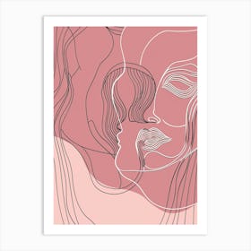 Line Art Intricate Simplicity In Pink 5 Art Print