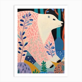 Maximalist Animal Painting Polar Bear 4 Art Print