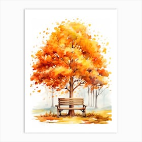 Cute Autumn Fall Scene 16 Art Print