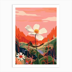 Boho Wildflower Painting Wood Anemone 3 Art Print