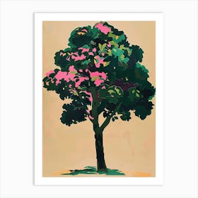 Boxwood Tree Colourful Illustration 1 Art Print