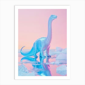 Pastel Toy Dinosaur In A Icy Landscape 2 Art Print